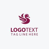 Feather Fluff duck logo vector