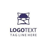 Feather Rest Pillow Sleep Logo vector
