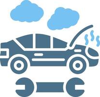 Broken Car Glyph Two Color Icon Design vector