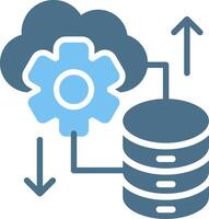 Cloud Database Glyph Two Color Icon Design vector