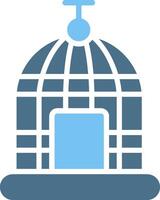 Cage Glyph Two Color Icon Design vector