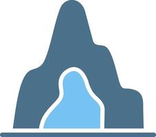 Cave Glyph Two Color Icon Design vector