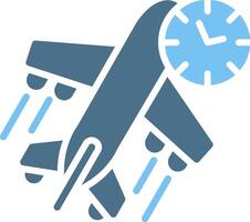 Delayed Glyph Two Color Icon Design vector