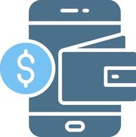 Digital Wallet Glyph Two Color Icon Design vector
