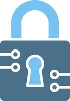 Padlock Glyph Two Color Icon Design vector