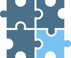 Puzzle Glyph Two Color Icon Design vector