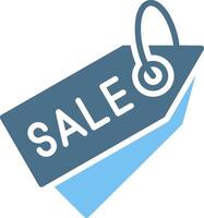 Sale Tag Glyph Two Color Icon Design vector