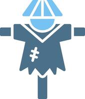 Scarecrow Glyph Two Color Icon Design vector