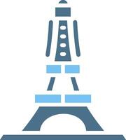 Eiffel Tower Glyph Two Color Icon Design vector