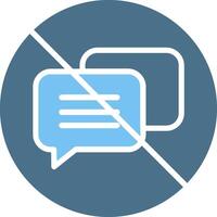 No Chat Glyph Two Color Icon Design vector