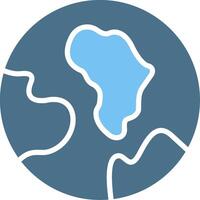 Planet Earth Glyph Two Color Icon Design vector