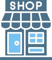 Shop Glyph Two Color Icon Design vector