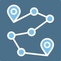 Route Glyph Two Color Icon Design vector
