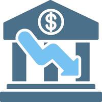 Bankruptcy Glyph Two Color Icon Design vector