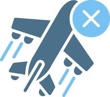Cancelled Glyph Two Color Icon Design vector