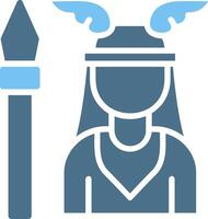 Athena Glyph Two Color Icon Design vector