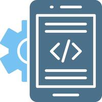 Mobile App Developer Glyph Two Color Icon Design vector