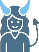 Devil Glyph Two Color Icon Design vector