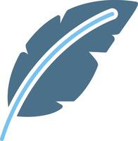 Feather Glyph Two Color Icon Design vector
