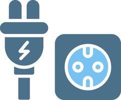 Unplug Glyph Two Color Icon Design vector