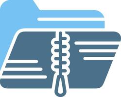 Zip Folder Glyph Two Color Icon Design vector