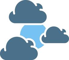 Cloudy Glyph Two Color Icon Design vector