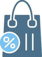 Discount Bag Glyph Two Color Icon Design vector