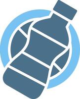 No Plastic Bottles Glyph Two Color Icon Design vector