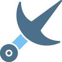 Kunai Glyph Two Color Icon Design vector