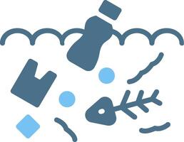 Plastic Pollution Glyph Two Color Icon Design vector