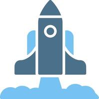 Rocket Launch Glyph Two Color Icon Design vector