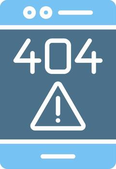 404 Error Glyph Two Color Icon Design vector