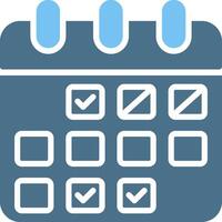 Calendar Glyph Two Color Icon Design vector