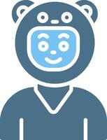 Bear Glyph Two Color Icon Design vector
