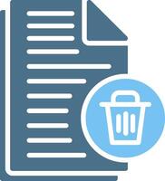 Delete File Glyph Two Color Icon Design vector