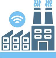 Factory Glyph Two Color Icon Design vector
