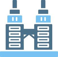 Petronas Twin Tower Glyph Two Color Icon Design vector