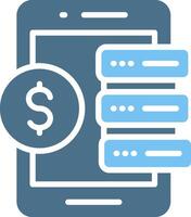 Mobile Data Restore Glyph Two Color Icon Design vector