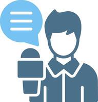 News Reporter Glyph Two Color Icon Design vector