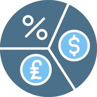 Dividends Glyph Two Color Icon Design vector