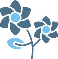 Flower Glyph Two Color Icon Design vector