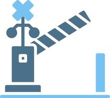 Level Crossing Glyph Two Color Icon Design vector