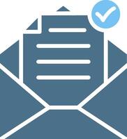Mail Glyph Two Color Icon Design vector