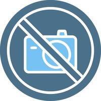 No Photos Glyph Two Color Icon Design vector