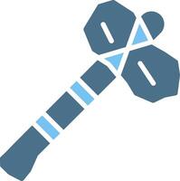 Prehistoric Axe Glyph Two Color Icon Design vector