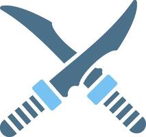 Ninja Sword Glyph Two Color Icon Design vector