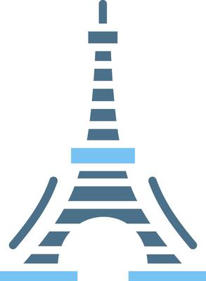 Tokyo Tower Glyph Two Color Icon Design