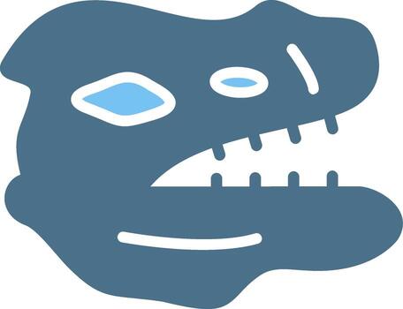 fósil glifo dos color icono diseño vector