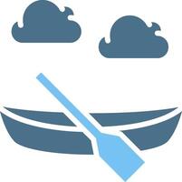 Canoe Glyph Two Color Icon Design vector