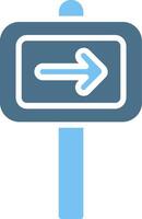 One Way Glyph Two Color Icon Design vector